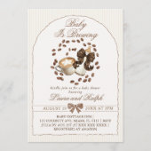 Invitation Bébé prépare un café Baby Shower (Devant)