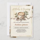 Invitation Bébé prépare un café Baby Shower (Devant)