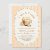 Invitation Bébé prépare un café Baby Shower (Devant)