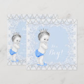 Invitation Bébé Pretty Pearl Baby Blue Shower (Devant / Derrière)