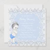 Invitation Bébé Pretty Pearl Baby Blue Shower (Dos)