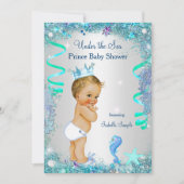 Invitation Bébé prince sous la mer Shower Bébé Blond (Devant)