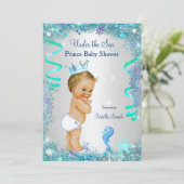 Invitation Bébé prince sous la mer Shower Bébé Blond (Debout devant)