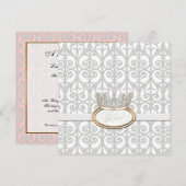 Invitation Bébé Princess Baby shower de la Couronne Invitatio (Devant / Derrière)