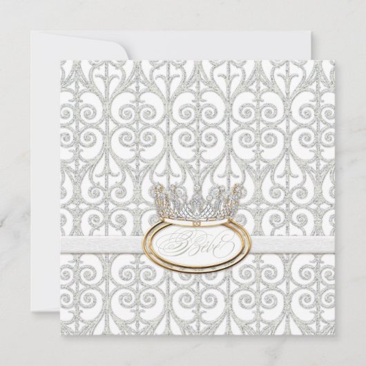 Invitation Bébé Princess Baby shower de la Couronne Invitatio (Devant)