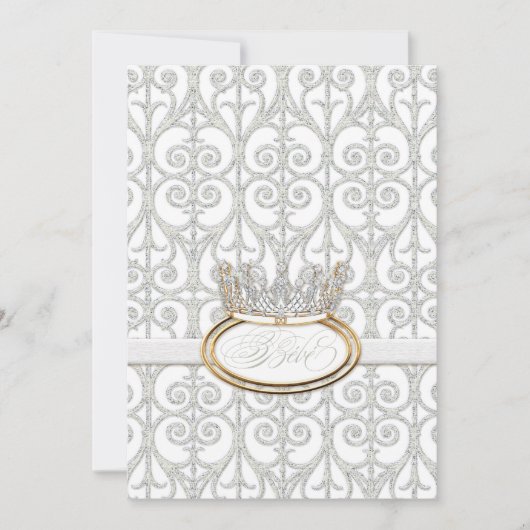 Invitation Bébé Princess Baby shower de la Couronne Invitatio (Devant)