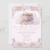 Invitation Bébé Princesse Baby shower rose (Devant)
