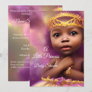 Invitation Bébé princesse mignonne Shower Fille ethnique 