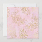 Invitation Bébé Princesse Tutu Couronne Or Rose Royale (Dos)