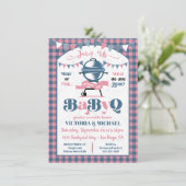 Invitation Bébé Q Barbecue Genre Révéler Douche (Debout devant)
