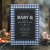 Invitation Bébé Q Barbeque Bleu Baby shower de campagne été