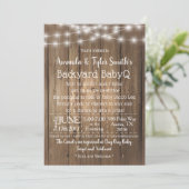 Invitation Bébé-Q BBQ Bois Rustique Baby shower neutre genre (Debout devant)