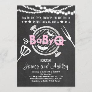 Invitation Bébé Q BBQ Couples Baby shower de lit de douche ro