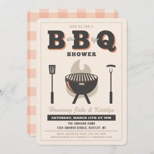 Invitation bébé Q douche Peach Baby Q