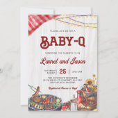 Invitation Bébé Q Jardin barbecue Couples Coed Baby shower ru (Devant)