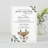 Invitation Bébé Reindeer avec Baby shower Masque par courrier (Debout devant)