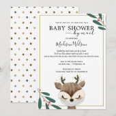 Invitation Bébé Reindeer avec Baby shower Masque par courrier (Devant / Derrière)