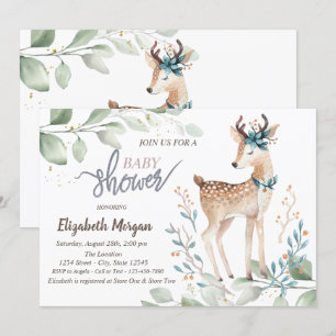 Invitation Bébé renne quitte la baby shower