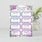 Invitation Bébé Repas de couches Billets Floral (Debout devant)