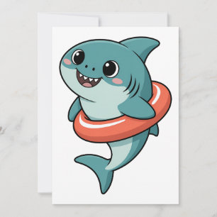 Invitation Bébé Requin Mignon Avec Flotteur Enfants