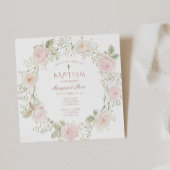 Invitation Bébé Respiration et roses roses roses Fille Baptêm