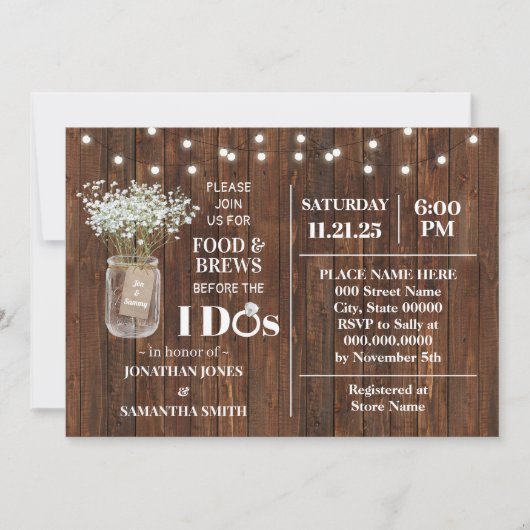 Invitation Bébé Respiration Nourriture et brasse avant de fai (Devant)