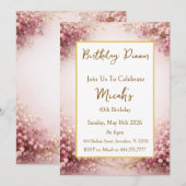 Invitation Bébé Respiration Violette Florale Esthétique Moder (Devant / Derrière)