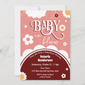 Invitation Bébé rétro dans douche en fleurs (Devant)