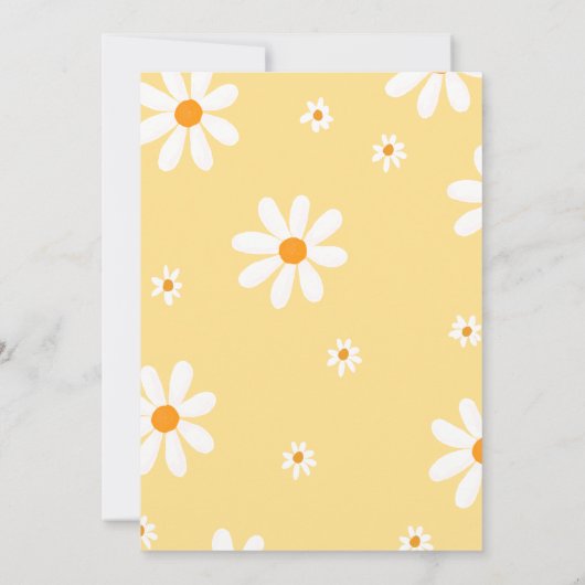 Invitation Bébé rétro dans le Baby shower en fleur (Dos)