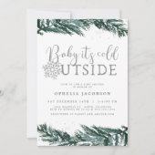 Invitation Bébé RORY Son Baby shower de pin d'hiver extérieur (Devant)