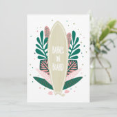 Invitation Bébé rose à bord Baby shower Twins (Debout devant)