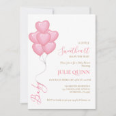 Invitation Bébé rose Aquarelle Balloon Baby shower Boho (Devant)