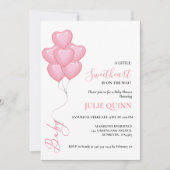 Invitation Bébé rose Aquarelle Balloon Baby shower Boho (Devant)