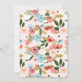 Invitation Bébé rose Baby shower botanique de beignes (Dos)