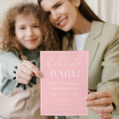 Invitation Bébé rose blanc fille Douche