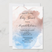 Invitation Bébé rose Bleu Baby shower fille garçon (Devant)