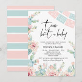 Invitation Bébé rose bleu Taco Bout Un Baby shower bébé (Devant / Derrière)