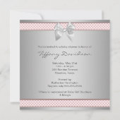Invitation Bébé rose Bow fille douche (Dos)