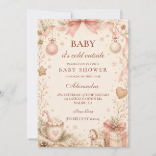 Invitation Bébé Rose C'est Froid Dehors Baby Shower
