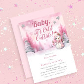 Invitation Bébé rose C'est froid dehors Baby shower de fille 