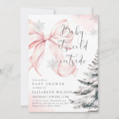 Invitation Bébé rose C'est froid dehors Baby shower de la fil (Devant)