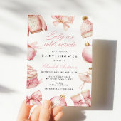 Invitation Bébé rose C'est froid dehors Baby shower Invitatio