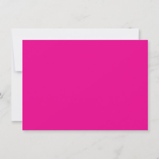Invitation Bébé rose chaud simple | Douche à fleurs Magenta (Dos)