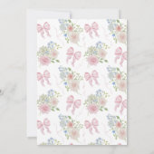 Invitation Bébé rose en Baby shower fleuri (Dos)