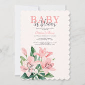 Invitation Bébé rose en fleur Baby shower fille (Devant)