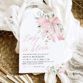Invitation Bébé rose en fleur Baby shower floral fille