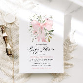 Invitation Bébé rose en fleur Baby shower floral fille