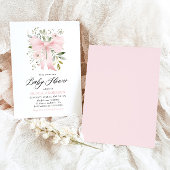 Invitation Bébé rose en fleur Baby shower floral fille