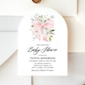 Invitation Bébé rose en fleur Baby shower floral fille