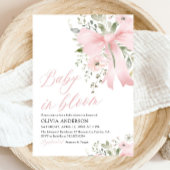 Invitation Bébé rose en fleur Baby shower floral fille